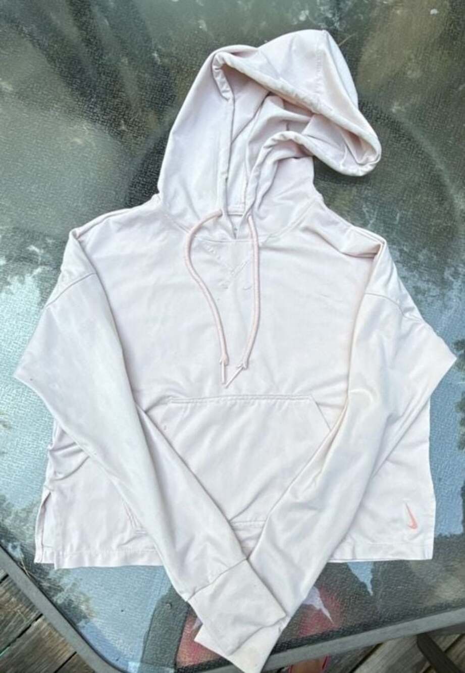 Nike Women's Dri-FIT Yoga Jersey Crop Hoodie, Blush Pink